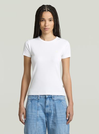Rib Cap Sleeve T-Shirt